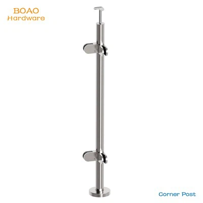 Stikla kāpņu margu balusters ar stikla skavām